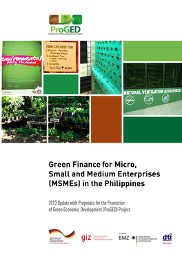 Green Financefor Micro, Small and Medium Enterprises (Msmes)
