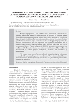 Idiopathic Gingival Fibromatosis Associated