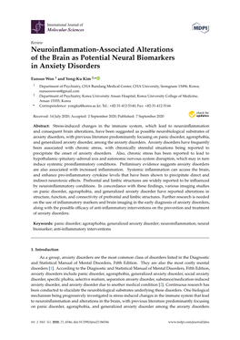 Neuroinflammation-Associated Alterations of the Brain As Potential