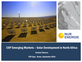 CSP Emerging Markets – Solar Development in North Africa