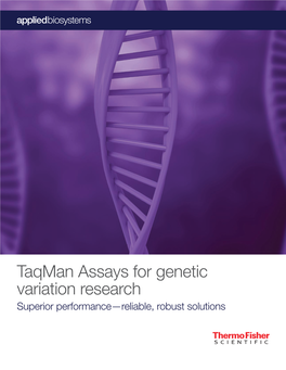 Taqman Assays for Genetic Variation Research