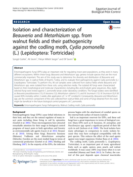 Isolation and Characterization of Beauveria and Metarhizium Spp