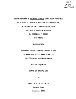 I0. Yo3< GEORGE GERSHWIN's RHAPSODY in BLUE (SOLO