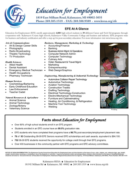 Education for Employment 1819 East Milham Road, Kalamazoo, MI 49002-3035 Phone: 269.385.1519 · FAX: 269.388.9389 ·