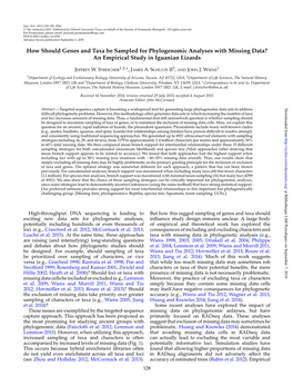 How Should Genes and Taxa Be Sampled for Phylogenomic Analyses with Missing Data? an Empirical Study in Iguanian Lizards