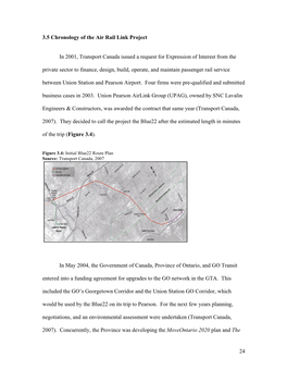 24 3.5 Chronology of the Air Rail Link Project in 2001, Transport Canada