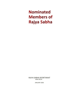 Nominated Members of Rajya Sabha