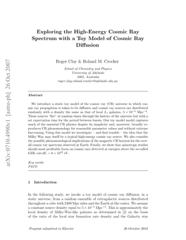 Exploring the High-Energy Cosmic Ray Spectrum with a Toy Model Of