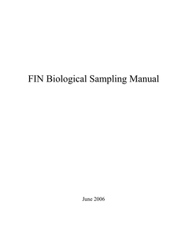 FIN Biological Sampling Procedures