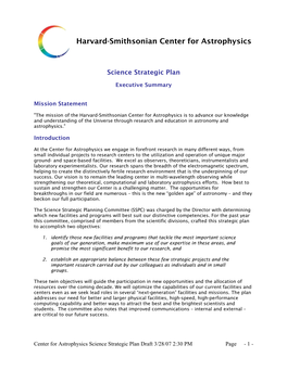 The Center for Astrophysics Science Strategic Plan