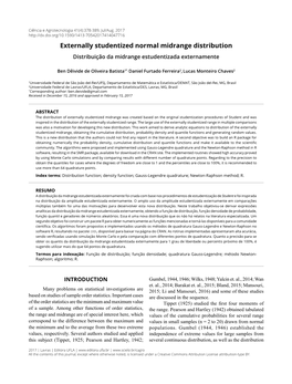 Externally Studentized Normal Midrange Distribution Distribuição Da Midrange Estudentizada Externamente