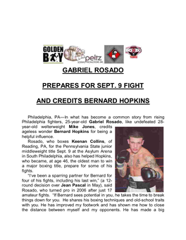 Gabriel Rosado Prepares for Sept. 9 Fight And