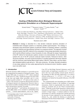 Scaling of Multimillion-Atom Biological Molecular Dynamics Simulation on a Petascale Supercomputer