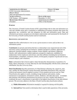 UNIV 1.51 Data and Information Governance