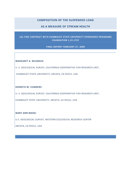 Composition of the Suspended Load As a Measure Of