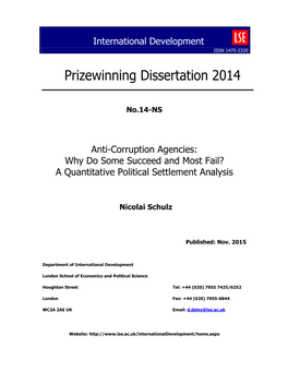 Prizewinning Dissertation 2014