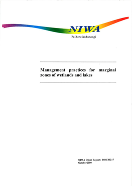Management Practices for Marginal Zones of Wetlands and Lakes