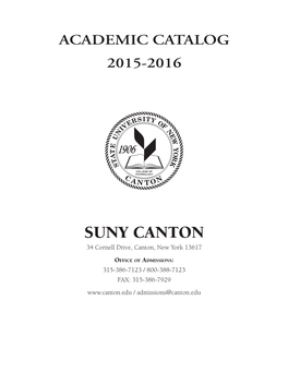 Academic Catalog 2015-2016