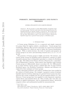 Porosity, Differentiability and Pansu's Theorem