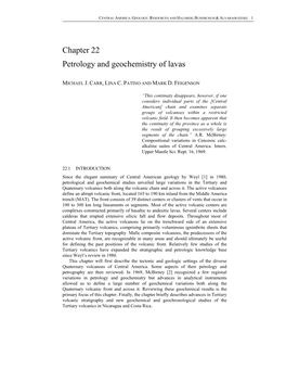 Petrology and Geochemistry of Lavas