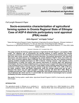 Socio-Economics Characterization of Agricultural