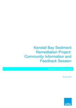 Kendall Bay Sediment Remediation Project: Community Information and Feedback Session
