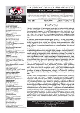 BULLETIN Editorial