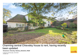 Charming Central Chieveley House to Rent, Having Recently Been Updated. Horsemoor, Chieveley, Newbury, Berkshire, RG20