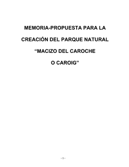 Memoria Parque Natural Macizo Del Caroche-Caroig