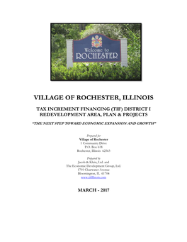 Village of Rochester, Illinois Tax Increment Financing