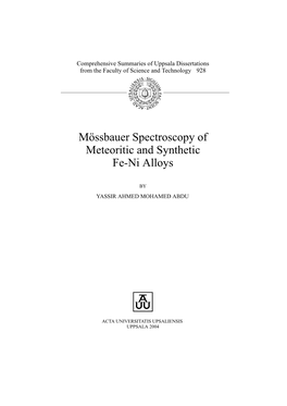 Mössbauer Spectroscopy of Meteoritic and Synthetic Fe-Ni Alloys