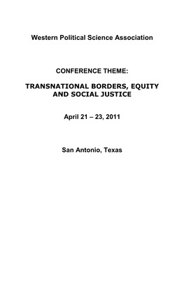 2011 San Antonio Meeting