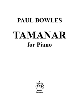 TAMANAR for Piano