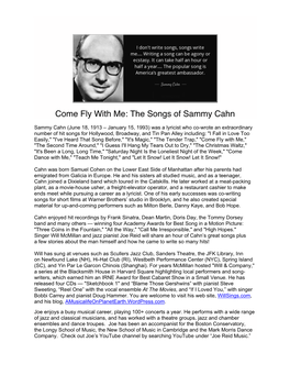 The Songs of Sammy Cahn