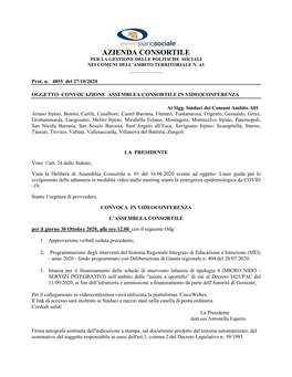 Azienda Consortile Per La Gestione Delle Politiche Sociali Nei Comuni Dell’Ambito Territoriale N