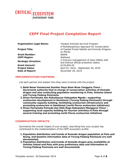 CEPF Final Project Completion Report