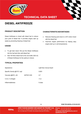 Diesel Antifreeze