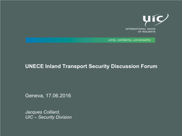 UNECE Inland Transport Security Discussion Forum