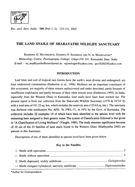 The Land Snails of Sharavathi Wildlife Sanctuary