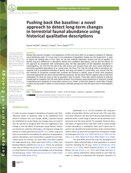 A Novel Approach to Detect Long-Term Changes in Terrestrial Faunal Abundance Using Historical Qualitative Descriptions