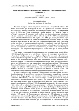 Albert Turull & Esperança Ramírez ISSN 1540 5877 Ehumanista