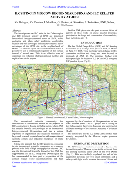 ILC SITING in MOSCOW REGION NEAR DUBNA and ILC RELATED ACTIVITY at JINR Yu