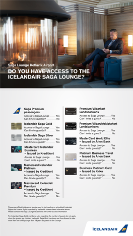 Do You Have Access to the Icelandair Saga Lounge?