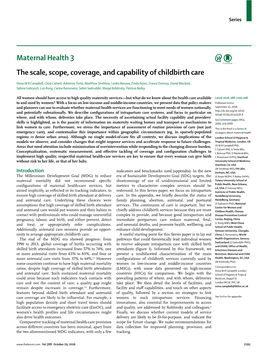 The Scale, Scope, Coverage, and Capability of Childbirth Care