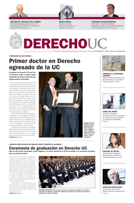 Primer Doctor En Derecho Egresado De La Uc