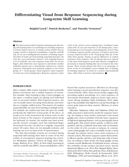 Differentiating Visual from Response Sequencing During Long-Term Skill Learning