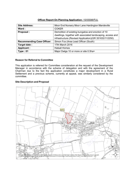 Planning Application 15/05598/FUL