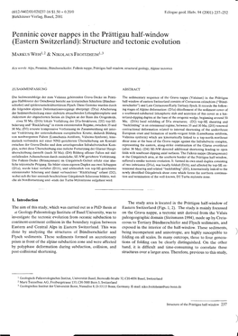 Structure and Tectonic Evolution Penninic Cover