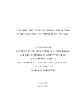 Electronic Structure and Charge Density Waves in the Rare Earth