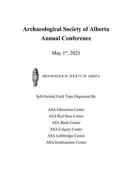 Archaeological Society of Alberta Annual Conference